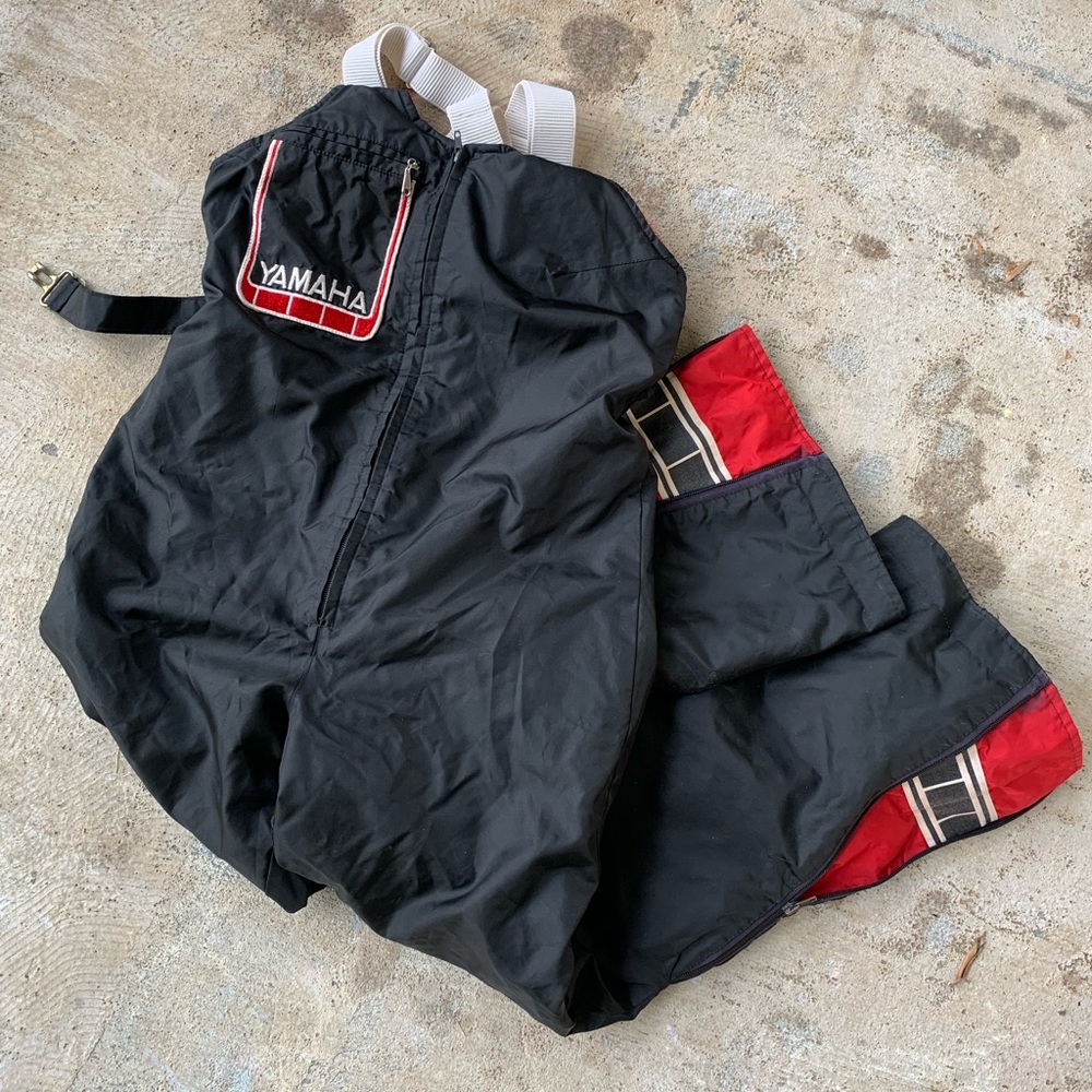 Vintage Yamaha Black and Red Snow Pants